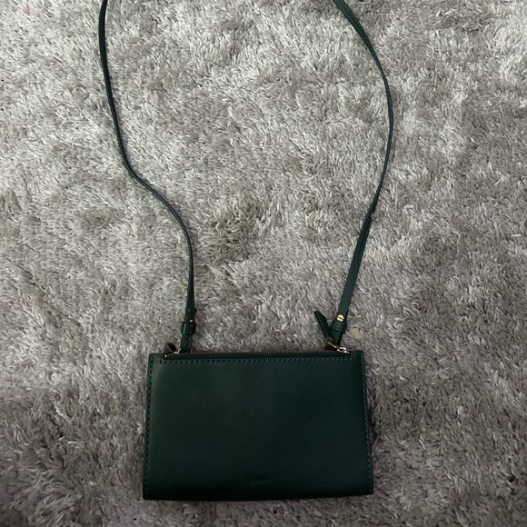 Fossil Devon Double Zip Crossbody Green - Picture 1 of 12